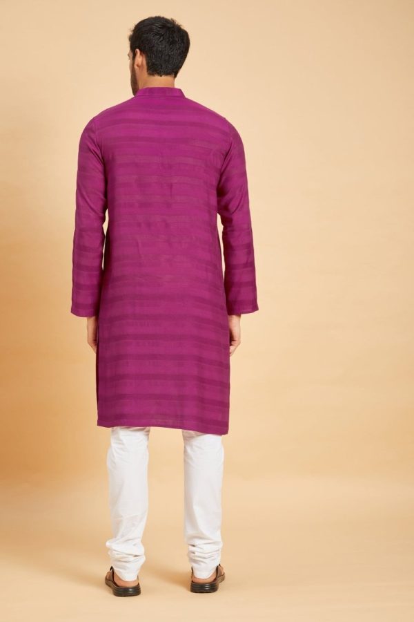 Amaranth Designer Men s kurta by Hilo Designs on Sale