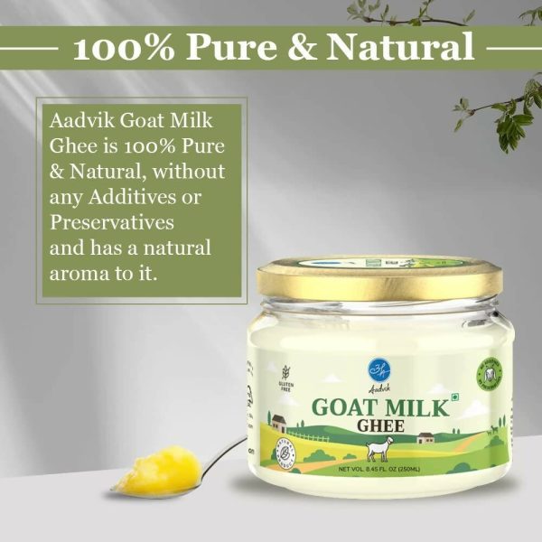 Aadvik A2 Goat Milk Ghee with Ayurvedic Benefits | 100% Pure & Natural Goat Milk Ghee | From Grass Fed Goat A2 Milk Discount