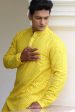 Ziba Yellow Designer Men s kurta by Hilo Designs on Sale