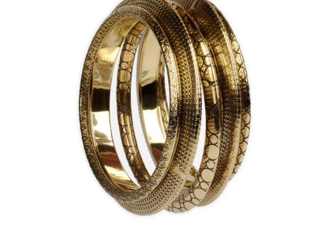 Brass Alloy Designer Brass Five Bangle Set - The Pari Cheap