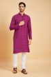 Amaranth Designer Men s kurta by Hilo Designs on Sale