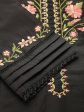 Black Embroidered Chinon Straight Kurta With Trouser & Dupatta - Salimar For Cheap