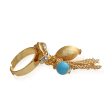 Gold-Plated Alloy Blue Charms Ring - The Pari Sale