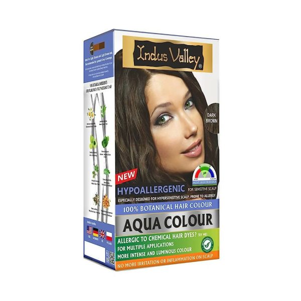 Indus Valley Botanical Hypo Allergic Aqua Color For Hair- Dark Brown Sale