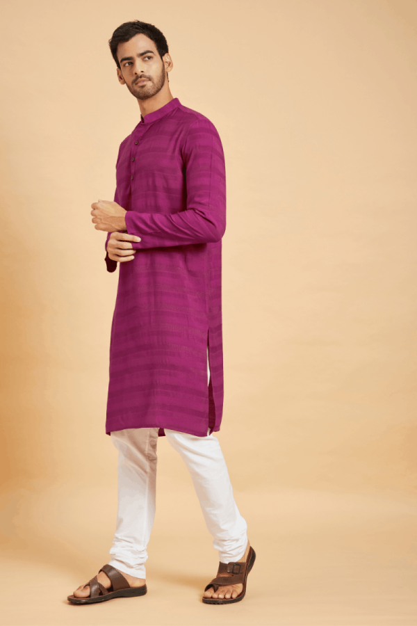 Amaranth Designer Men s kurta by Hilo Designs on Sale