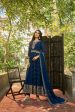 Blue Heavy Faux Georgette Anarkali Embroidered Kurta Set - Dhvani For Cheap