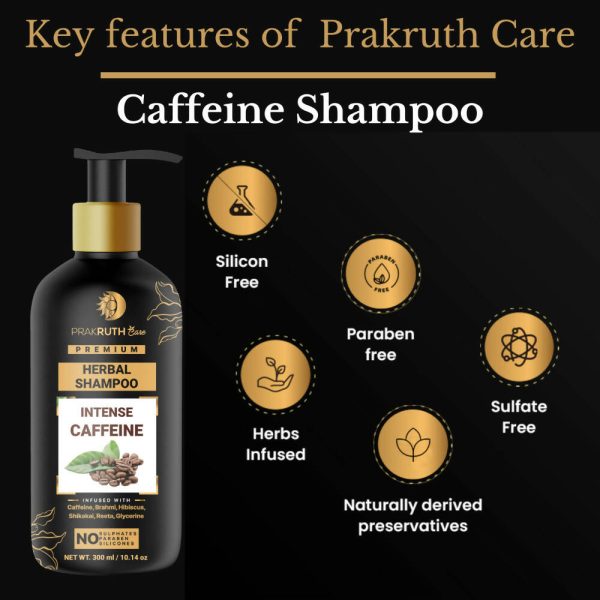 Prakruth Care Premium Herbal Intense Caffeine Shampoo Online Sale