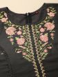 Black Embroidered Chinon Straight Kurta With Trouser & Dupatta - Salimar For Cheap