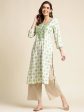 Green Poly Rayon Aztec Printed Straight Fit Kurta - Prasuti For Discount