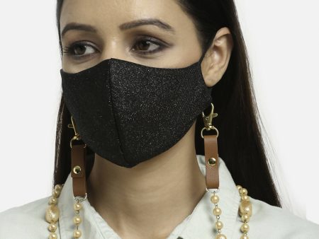 Brown Leather Beaded Mask Chaain - Ruby Raang Online now