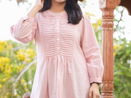 Kaajh Women s Pastel Peach Cotton Tunic Top Online now