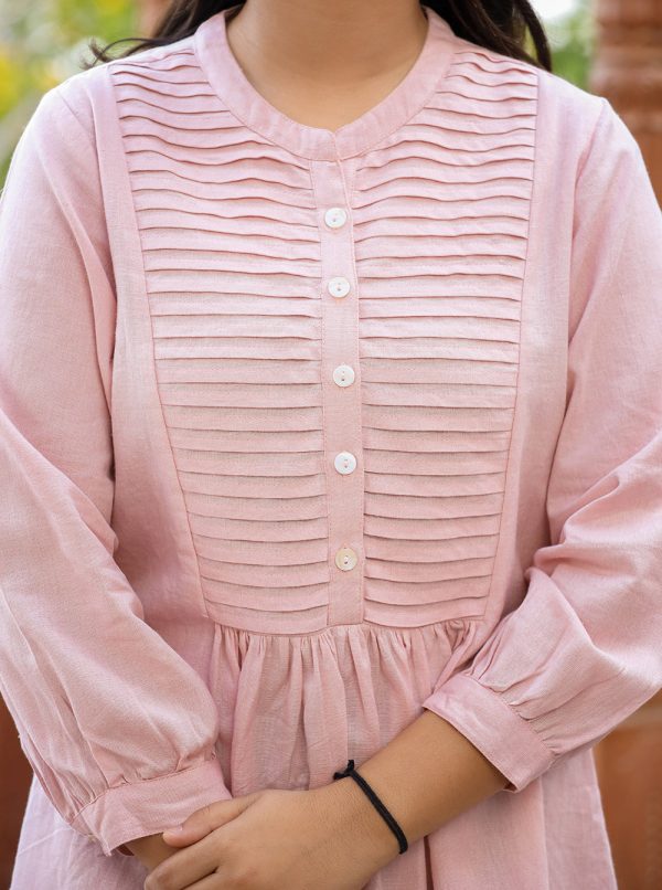 Kaajh Women s Pastel Peach Cotton Tunic Top Online now