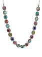 Multicoloured Brass Silver-Plated Handcrafted Necklace - Ruby Raang For Sale