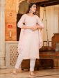 Kaajh Women s Peach Lucknow Chikankari Suit Set Online Hot Sale