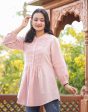 Kaajh Women s Pastel Peach Cotton Tunic Top Online now