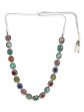 Multicoloured Brass Silver-Plated Handcrafted Necklace - Ruby Raang For Sale