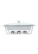 Slique Ceramic Oval 3-Burner Casserole Dish 2.9L with Glass Lid and Chrome Stand Discount