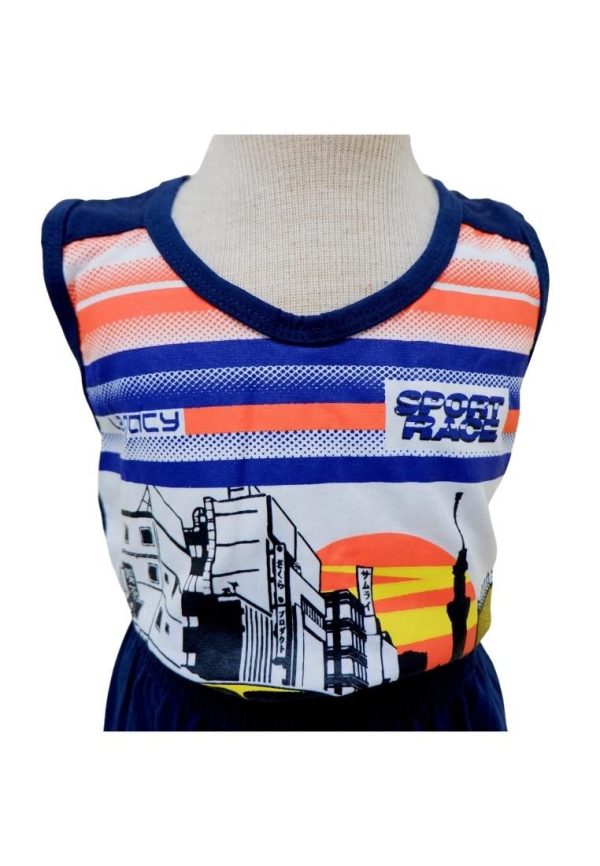 Landmark Sando And Short Set - Navy Blue Online now