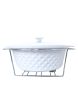 Slique Ceramic Round 3-Burner Casserole Dish 3.5L with Glass Lid and Chrome Stand Sale