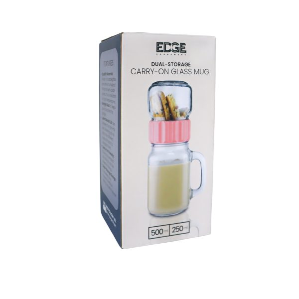 Edge Houseware Pink Band Carry-on Mason Jar 250ml & 500ml Discount