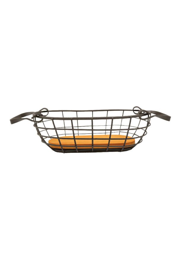 Landmark Receiving Oblong Basket with Rustic Handle 26 x 13 x 6cm Online Sale