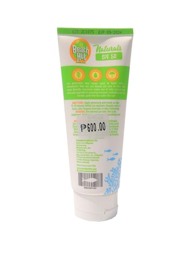 Beach Hut Naturals Reef - Safe SPF 50 Lotion 100ml on Sale