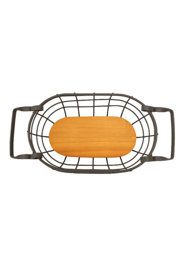 Landmark Receiving Oblong Basket with Rustic Handle 26 x 13 x 6cm Online Sale