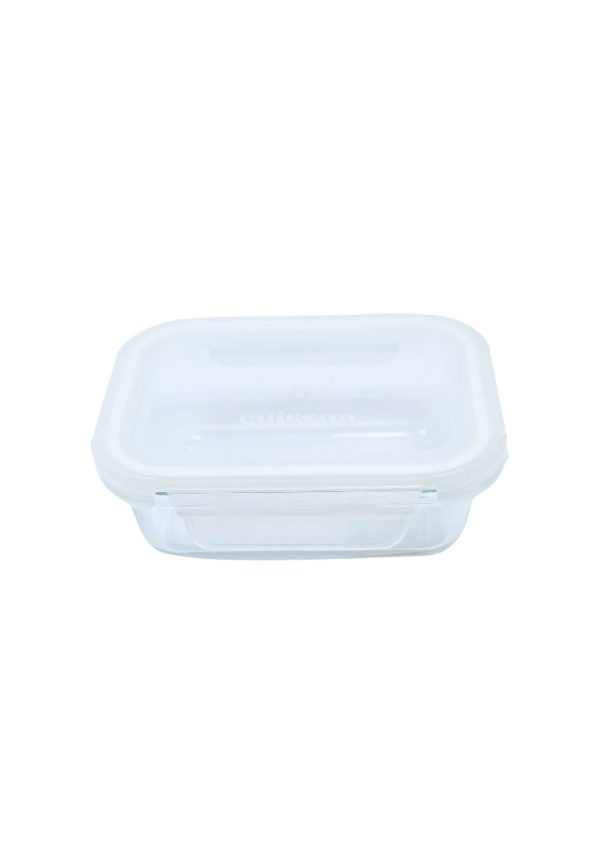 Cuisson Rectangle Glass Food Container 180ml with Lid - White For Sale