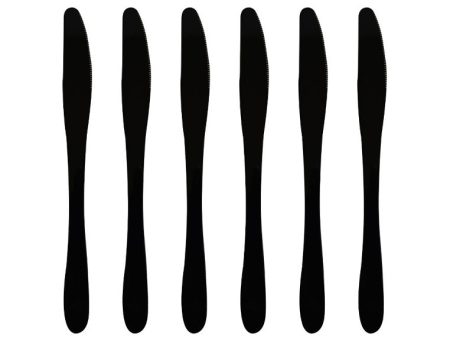 6piece Table Knife with Plastic Packaging - Black Cheap