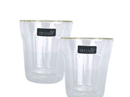 Crysalis Double Wall Rock Glass - Set of 2 For Discount