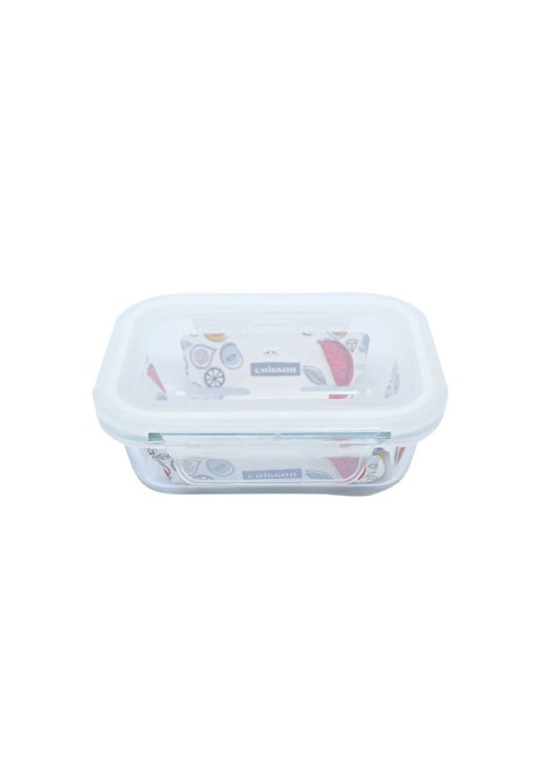 Cuisson Rectangle Glass Food Container 180ml with Lid - White For Sale