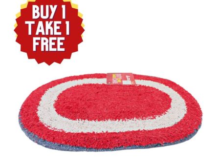 Landmark Buy 1 Take 1 Cotton Oval Bath Mat - Red 40 x 60cm (HAPM8009) Discount