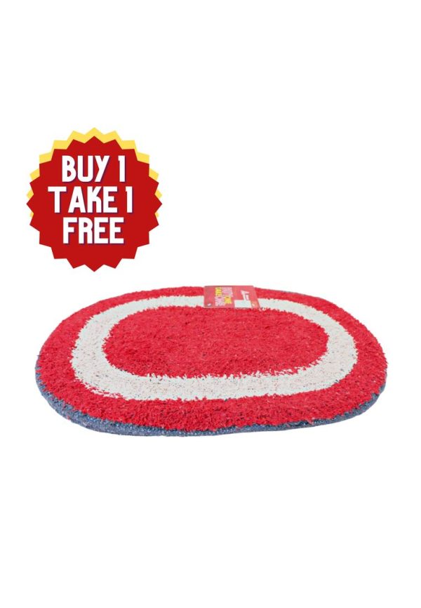 Landmark Buy 1 Take 1 Cotton Oval Bath Mat - Red 40 x 60cm (HAPM8009) Discount