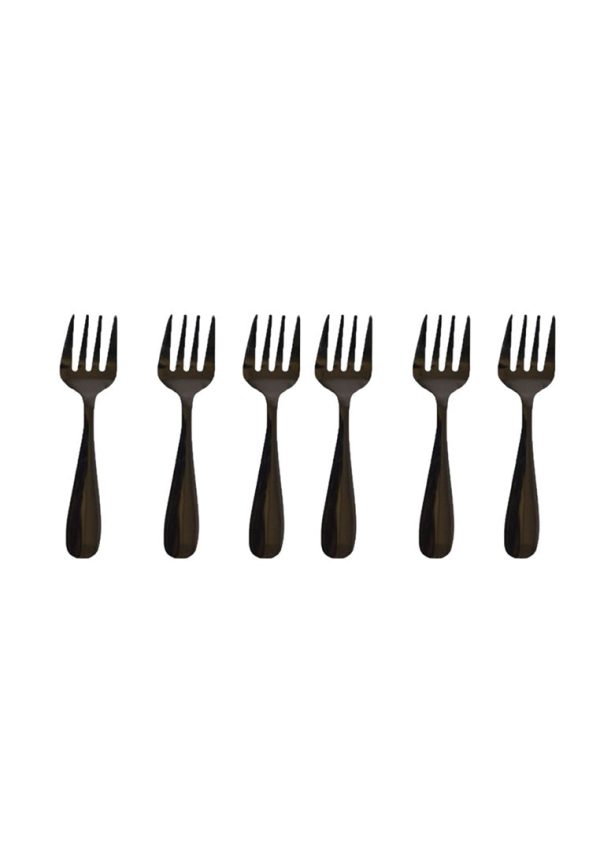 6piece Dessert Fork with Plastic Packaging - Black Hot on Sale