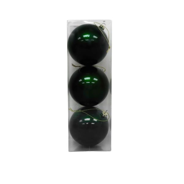 Landmark Set of 3 Candy Apple Ball 80mm - Emerald Green For Sale