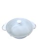 Slique Ceramic Round 3-Burner Casserole Dish 3.5L with Glass Lid and Chrome Stand Sale