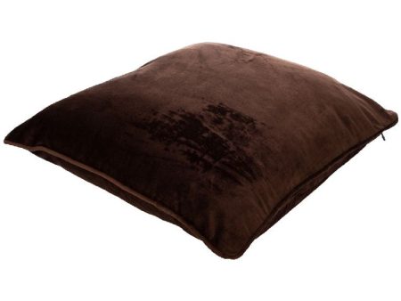 Style & Collection Throw Pillow Case 18 x 18  Velvet Plain Colored - Choco Brown Discount