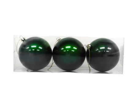 Landmark Set of 3 Candy Apple Ball 80mm - Emerald Green For Sale