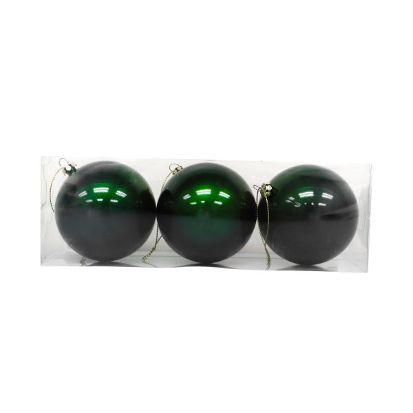 Landmark Set of 3 Candy Apple Ball 80mm - Emerald Green For Sale