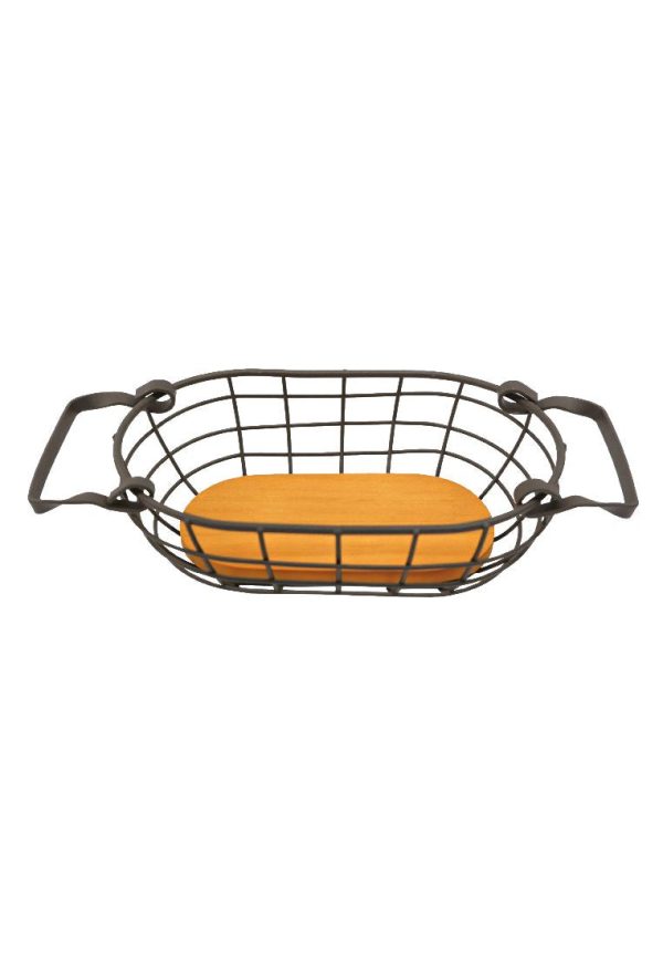 Landmark Receiving Oblong Basket with Rustic Handle 26 x 13 x 6cm Online Sale