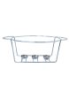 Slique Ceramic Round 3-Burner Casserole Dish 3.5L with Glass Lid and Chrome Stand Sale