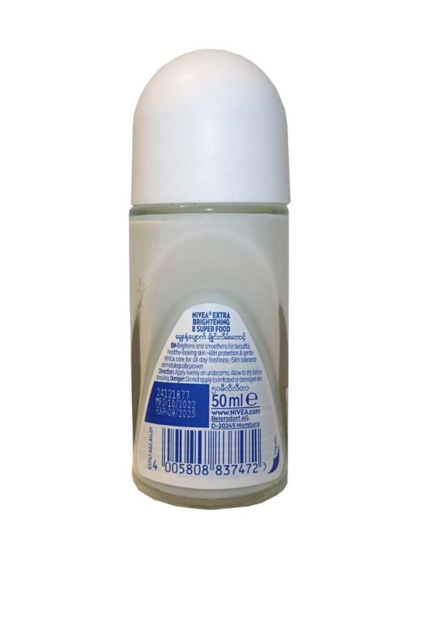 Nivea Deodorant Extra Brightening White Roll -On 50ml Cheap