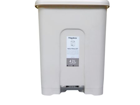 Megabox Wide Slim Step Bin 42L 44.8 x 32.6 x 55.55cm (MG-715) - Beige on Sale