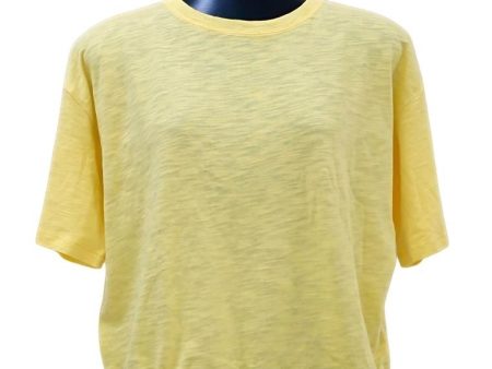 Landmark Round Neck Girls teens T-Shirt Cropped Boxy - Yellow Cheap