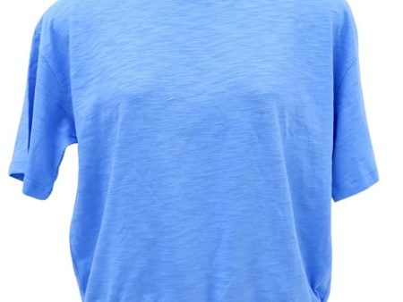 Landmark Round Neck Girls teens T-Shirt Cropped Boxy - Blue For Sale