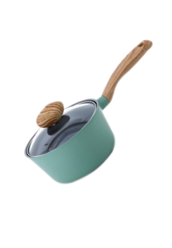 Retro Ceramic Sauce Pan with Glass Lid For Sale