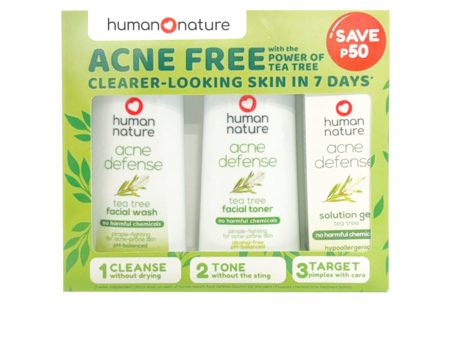 Human Nature Acne Defense Trio: Acne Defense Facial Wash 100ml, Acne Defense Toner 100ml, & Acne Defense Solution Gel 20g on Sale