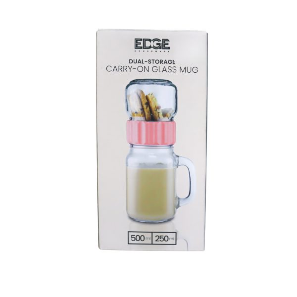 Edge Houseware Pink Band Carry-on Mason Jar 250ml & 500ml Discount