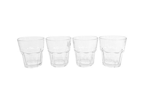 Masflex 4 piece Curved Glass 300ml Tumbler Set Online