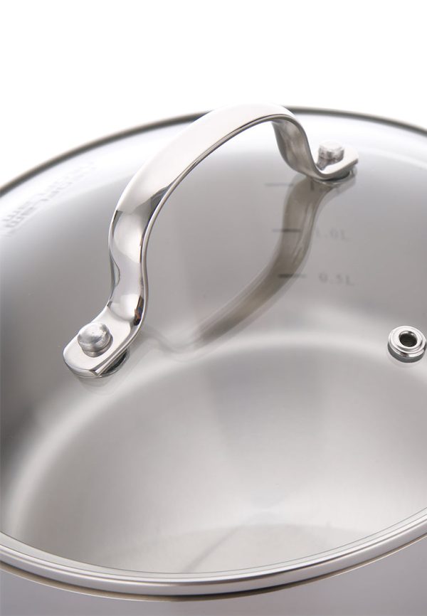 Neoflam Stainless Steel Casserole with Glass Lid For Sale